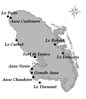 map of Martinique