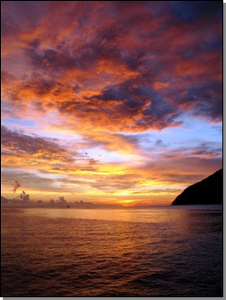 sunset at Grande Anse Martinique