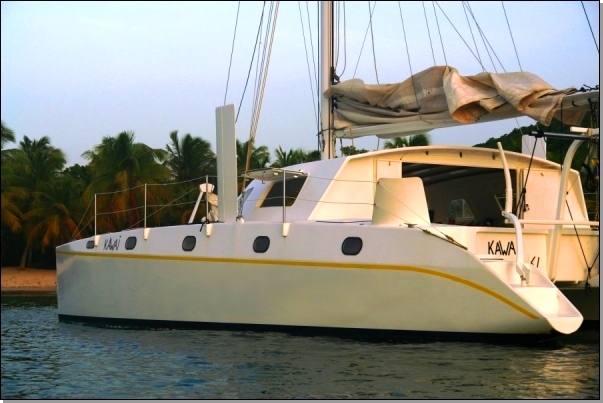 Catamaran Kawai at anchorage in Mayreau