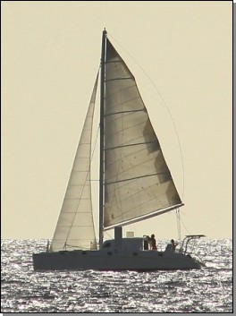 catamaran Kawai under sails in Martinique